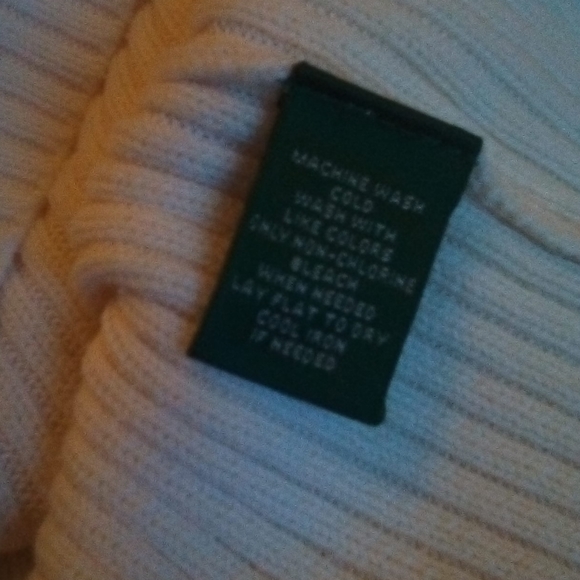 Ralph Lauren white ribbed turtleneck sweater sze L - Picture 7 of 8